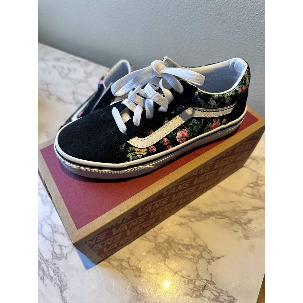 VANS Old Skool Flowers Sneaker Low Suede Sneakers Kids Size 1 - Picture 5 of 5
